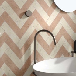 Carrelage effet marbre rose...