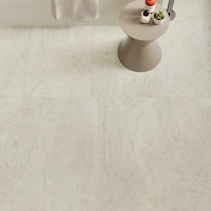 Carrelage travertin blanc 120x120 – Unique Travertine Minimal White