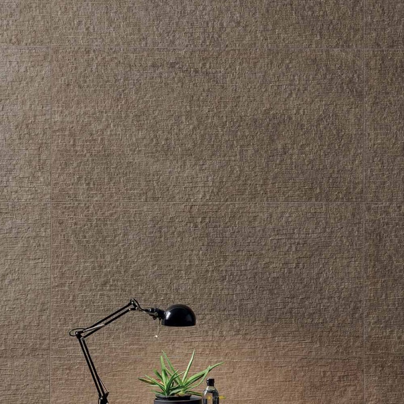 Grès cérame rainuré effet travertin chocolat – Unique Travertine Chocolate