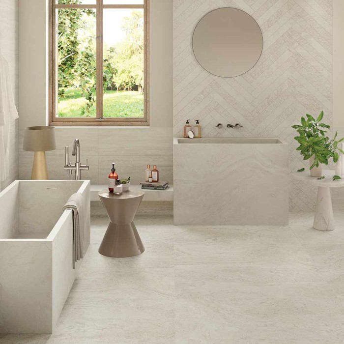 Unique Travertine Rainuré White