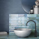 Carrelage effet zellige collection Hanoi couleur bleu ciel - salle de bain bis