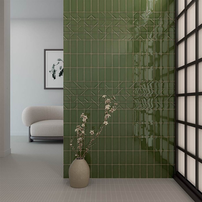 Faïence murale vert mousse brillante – Yoko Moss