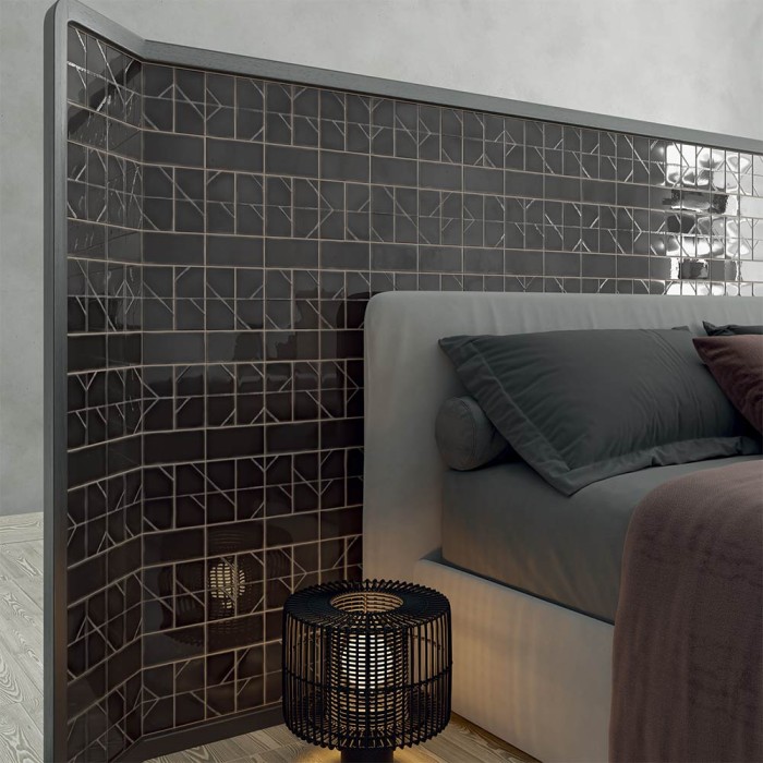 Faïence murale noire motif origami – Yoko Origami Onix