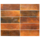 Carrelage effet zellige collection Hanoi couleur orange brun - 6,5x20 cm