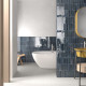 Carrelage effet zellige collection Hanoi couleur bleu nuit - salle de bain baignoire