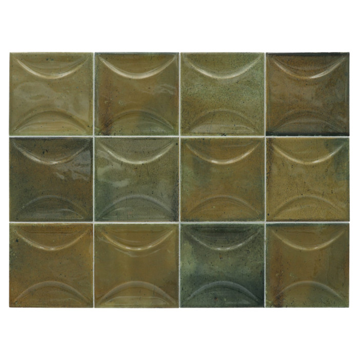 Carrelage effet zellige collection Hanoi Arco couleur vert olive - 10x10 cm Carrelage effet zellige collection Hanoi Arco couleur vert olive - 10x10 cm