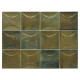 Carrelage effet zellige collection Hanoi Arco couleur vert olive - 10x10 cm