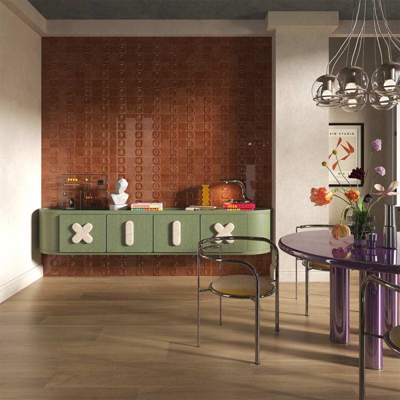 Faïence terracotta brillante – Finition Groovy – Pop
