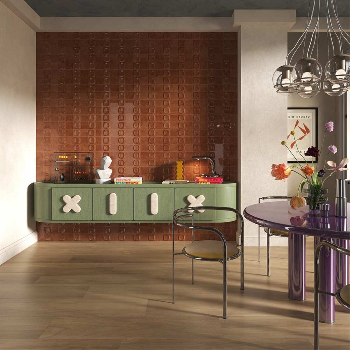 Faïence terracotta brillante – Finition Groovy – Pop
