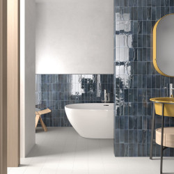 Carrelage effet zellige, collection Hanoi, finition Arco - bleu nuit