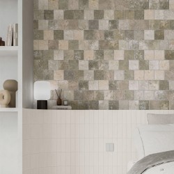 Carrelage extérieur effet pierre collection Abbey Stone - gris foncé - photo d'ambiance salle de bain