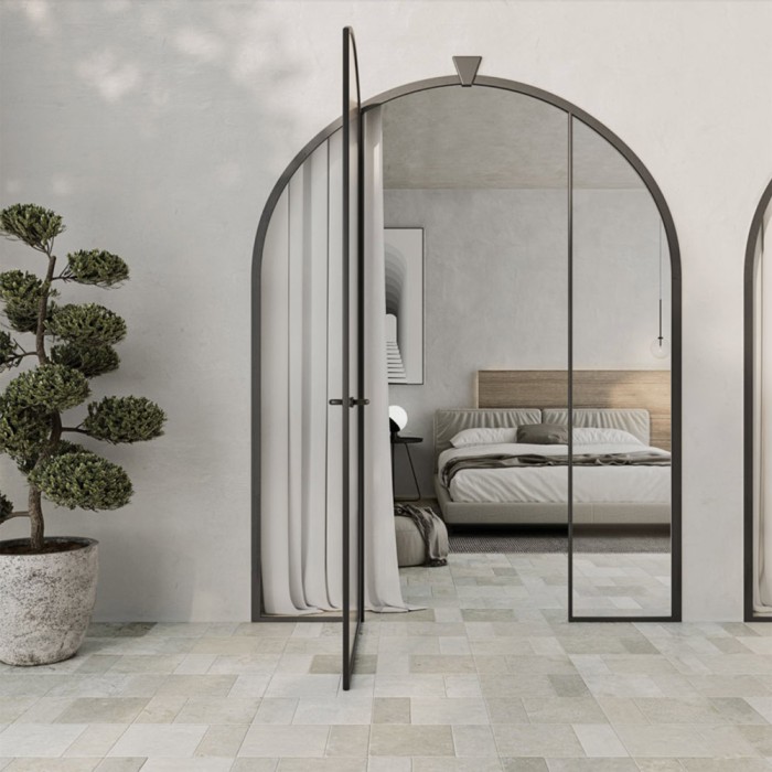 Carrelage extérieur effet pierre collection Abbey Stone taille M - gris clair - photo d'ambiance