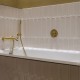 Carrelage faïence collection Aquarelle O finition brillante - coloris crème (Vapor) - photo d'ambiance salle de bain