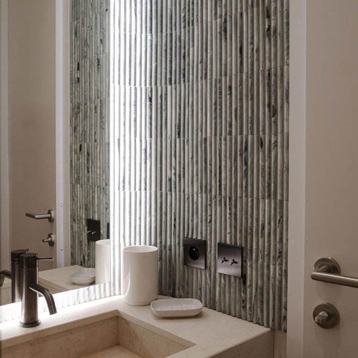 Mosaïque pierre naturelle vert mousse mat - Bamboo