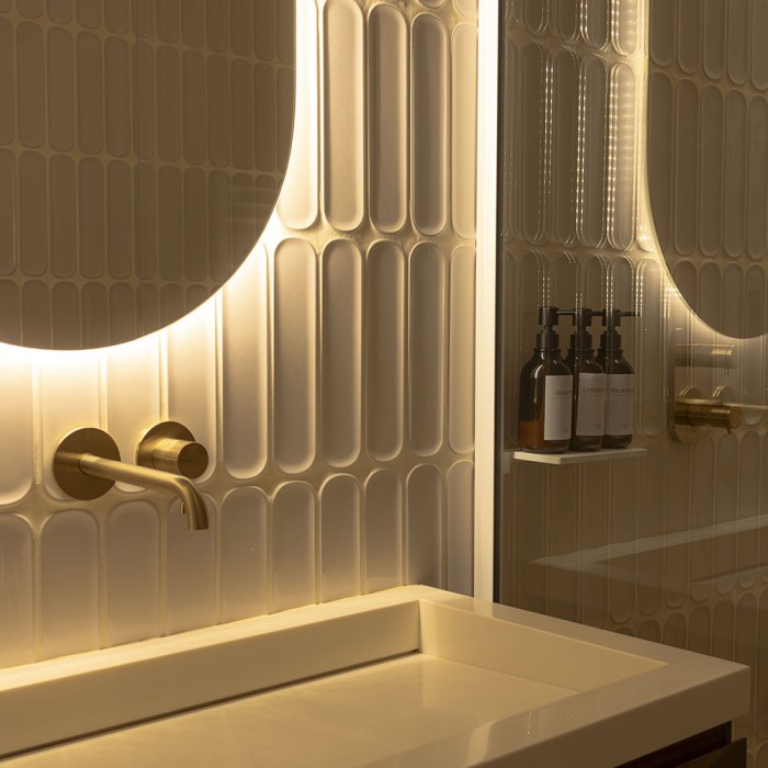 Carrelage mural crème brillant Aquarelle O Vapor – crédence cuisine & salle de bain