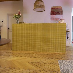 Mosaïque verre jaune doré...