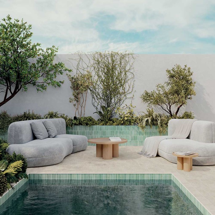 Sabil - faïence inspirée de la céramique - couleur vert bleuté