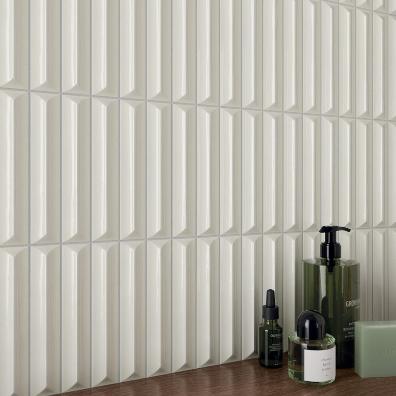 Nouvelle Vague - Carrelage mural 3D - couleur blanc ancien