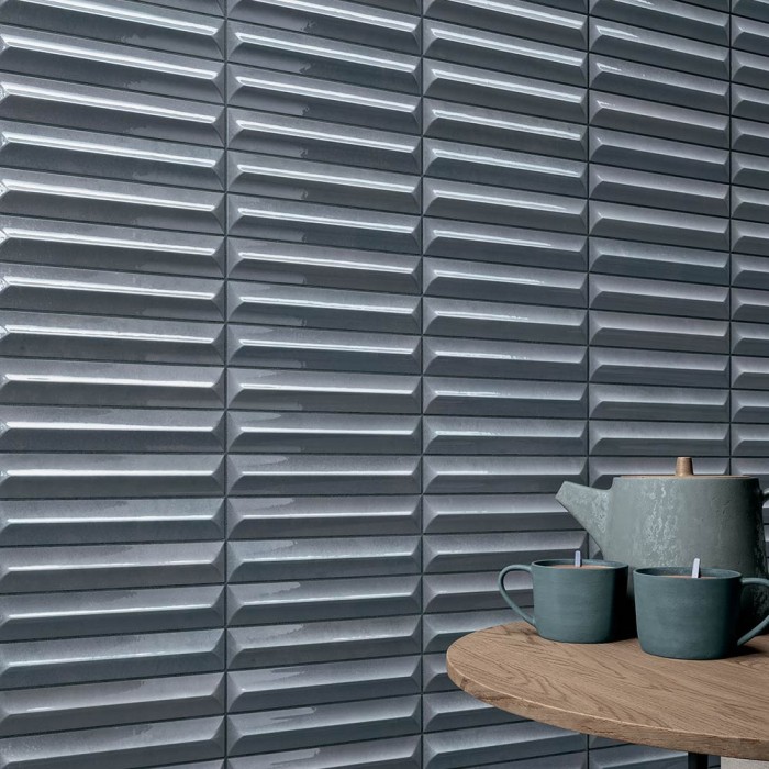 Nouvelle Vague - Carrelage mural 3D - couleur bleu profond