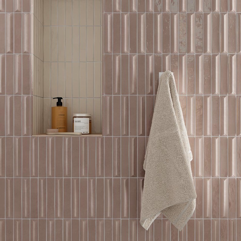 Nouvelle Vague - Carrelage mural 3D - couleur rose ancien