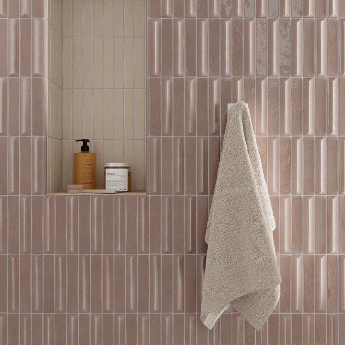 Nouvelle Vague - Carrelage mural 3D - couleur rose ancien