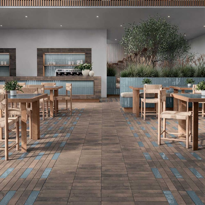 Terre - Carrelage artisanal inspiration argile - couleur bleu pâle