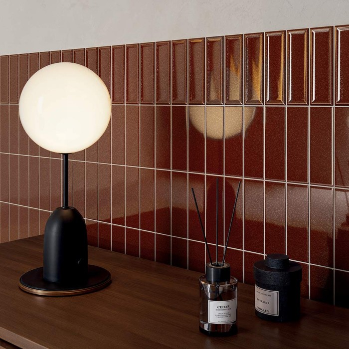 Micare - carrelage 3D minéral et design contemporain - couleur bordeaux