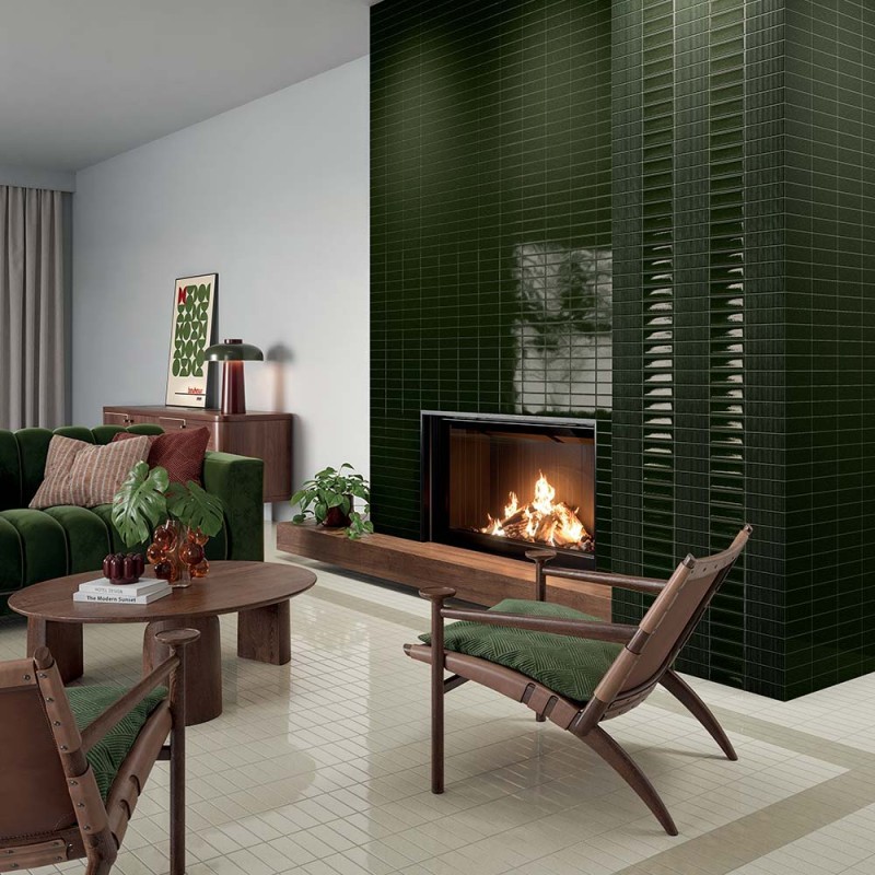 Micare - carrelage 3D minéral et design contemporain - couleur vert foncé