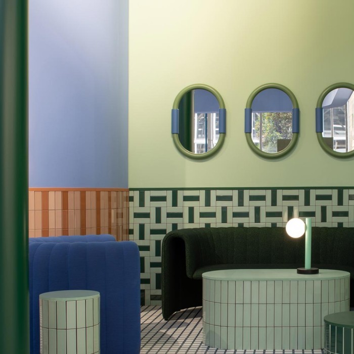 1,8m2 Fargblock Smeraldo mat 5x15 cm