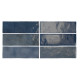 Carrelage effet zellige bleu colonial Artisan - carreaux seuls - format 6,5x20 cm