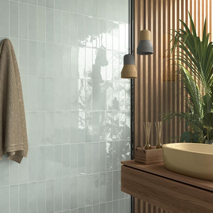 Carrelage effet zellige - Medina - vert d'eau brillant - 7,5x30 cm