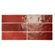 Carrelage effet zellige Artisan émaillé rouge bordeaux - 6,5x20 cm