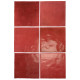 Carrelage effet zellige Artisan émaillé rouge bordeaux - 13,2x13,2 cm