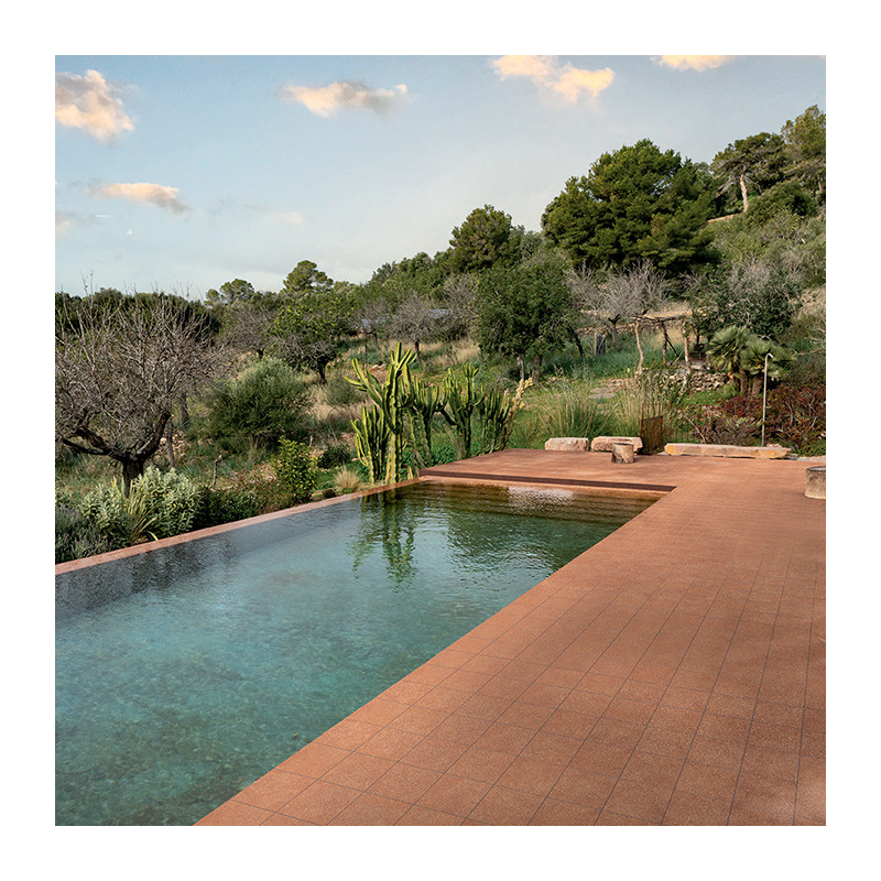 Carrelage effet terre minérale brun terracotta Sensi Terre Grana Mattone
