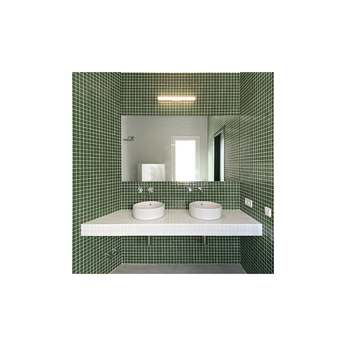 Mosaïque unicolor vert mousse 2,5x2,5 cm – Hisbalit 221