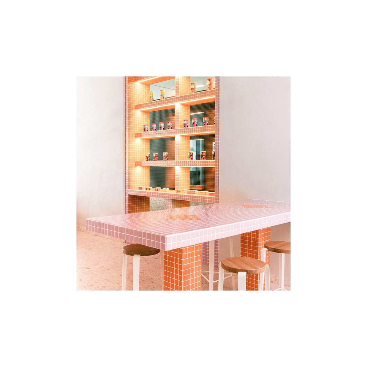 Mosaïque unicolor rose poudré 2,5x2,5 cm – Hisbalit 255