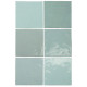 Carrelage effet zellige vert d'eau Artisan - carreaux seuls - format 13,2x13,2 cm