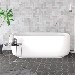 Carrelage effet zellige collection Fez couleur gris clair - salle de bain