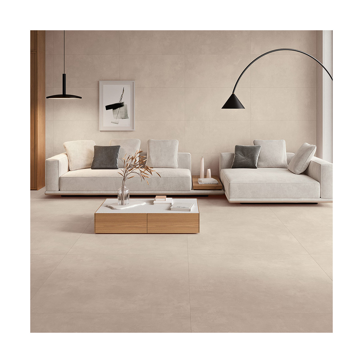 Carrelage effet béton crème 60x120 cm – Balance Cream Alaplana