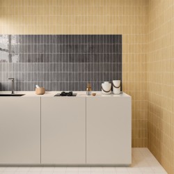 Carrelage effet zellige collection Rebels - couleur jaune moutarde