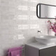 Carrelage effet zellige Coco, couleur blanche - mur salle de bain