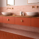 Carrelage effet zellige Coco, couleur rose - crédence salle de bain