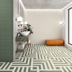 Carrelage uni collection Solid - format M - vert mousse - salle de bain