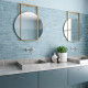 Carrelage effet zellige Coco, couleur bleu gris - salle de bain