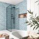 Carrelage effet zellige Coco, couleur bleu gris - murs salle de bain