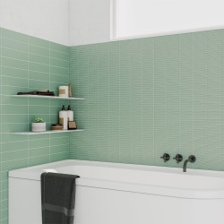 Carrelage faïence collection Sweet - coloris vert sauge - photo d'ambiance salle de bain