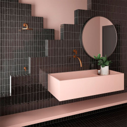 Carrelage effet zellige Coco, couleur noire - salle de bain