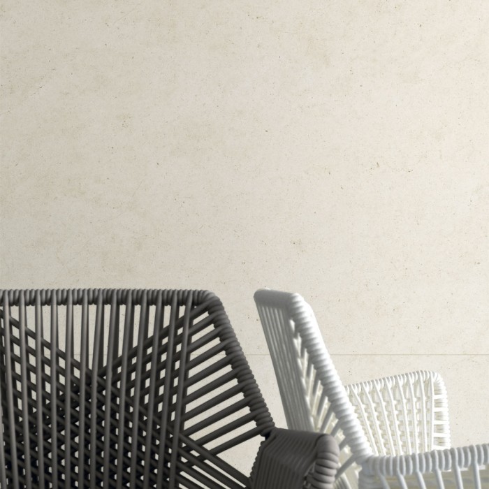 Carrelage extérieur 20 mm effet pierre collection Bera&Beren - blanc - photo d'ambiance