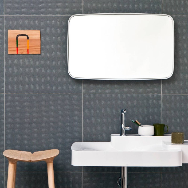 Carrelage effet béton collection Pico - finition Up - couleur bleu foncé - photo d'ambiance