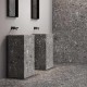 Carrelage effet pierre Lombarda noir - salle de bain vasques sur pied